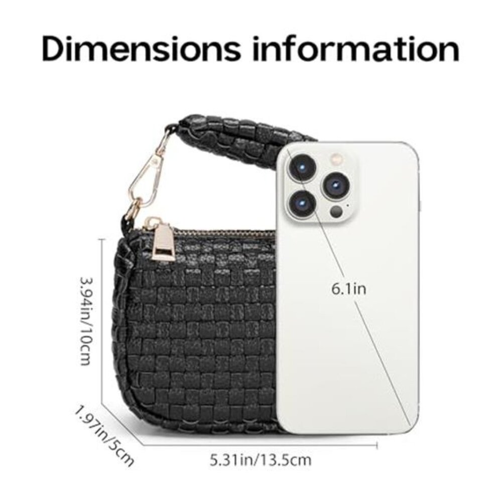 Women's Cute Mini Quilted Wristlet Gift Pouch Puffer Evening Bag - Picture 4 of 6